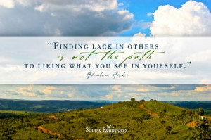 Finding Lack in Others Is Not