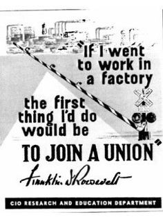 is a Union propaganda poster that quotes Franklin Delano Roosevelt ...