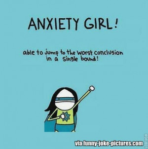 Funny Anxiety Girl Superhero Joke Cartoon | Able to jump to the worst ...