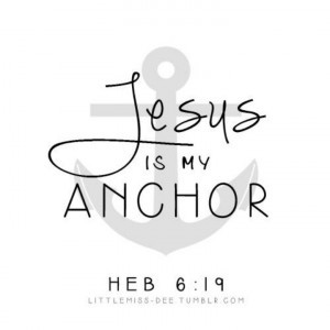the anchor is the promises that god has made and what we are anchored ...