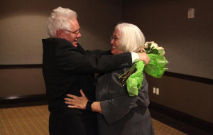 Clifford Boyson hugs his sister, Betty Billadeau of St. Louis, on ...