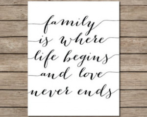 ... DOWNLOAD Printable - home wall decor - family quote wall decor - quote