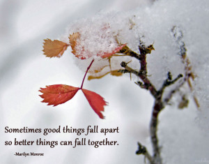 ... good things fall apart so better things can fall together