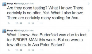 Looks like we may be getting Asa Butterfield as Spider-Man after all ...