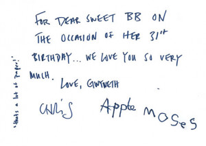 ... Paltrow Wishes Beyonce Happy 31st Birthday: See Her Handwritten Note