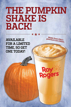 ... Rogers Restaurant Announces Steak N Cheese and Pumpkin Shake are Back