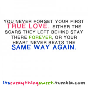 You never forget your first true love. Either the scars they left ...