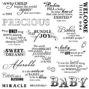 Fiskars 8-Inch by 8-Inch Quote Clear Stamps, Precious Baby