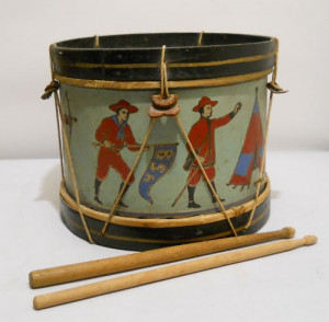 Pre WW1 tin lithographed Boy Scouts of America toy drum. Tin, wood ...