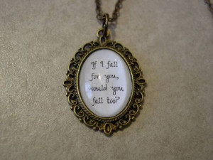 Ed Sheeran Musical Quote If I Fall For You Would You Fall Too Necklace ...