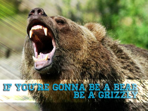 If you’re gonna be a bear, be a grizzly! – Lance Gutteridge