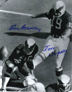 TOM DEMPSEY BILL BRADLEY SIGNED EAGLES 8X10 PHOTO 1