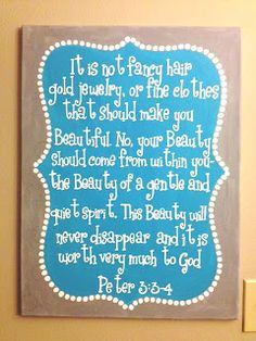 ... Crafty Fox: Bible verse Canvas great for little girls room $35 18x24