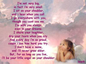 ... Very Small. I’ll Be Your Little Angel On Your Shoulder - Angel Quote