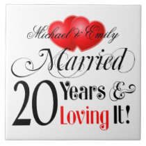 20th anniversary married loving it tile celebrate your 20th wedding ...