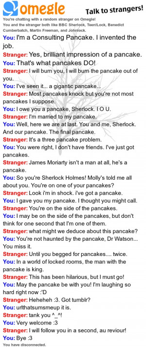Replace sherlock quotes with pancake | Tumblr
