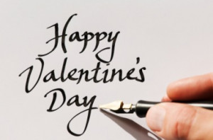 greeting written with calligraphy.