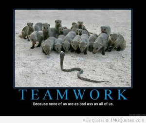 Teamwork Because None Of Us Are As Bad Ass As All Of Us.