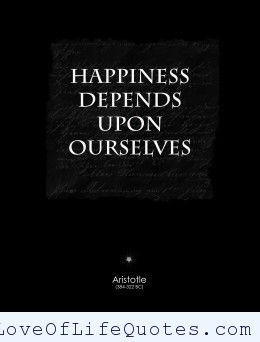 Aristotle quote on Happiness