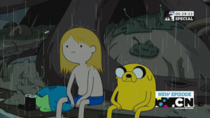 Adventure Time’s Finn & Jake Sit In The Rain While Getting Soaked