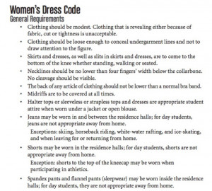 Women’s dress code from the 2012-13 Bob Jones University student ...