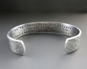 Christopher Robin Inspirational Bra celet - Hand Stamped Silver Cuff ...