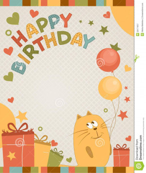 More similar stock images of ` Cute happy birthday card a cat `