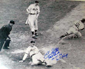 Enos Slaughter autographed 16x20 Photo inscribed Mad Dash 1946 WS