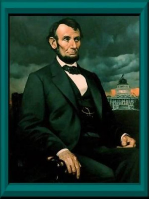 The oil painting of Lincoln is by artist and sculptor Richard R ...