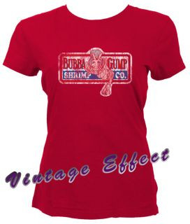 FORREST GUMP BUBBA GUMP SHRIMP CO. RETRO COOL TRENDY FUNNY TSHRTS RED