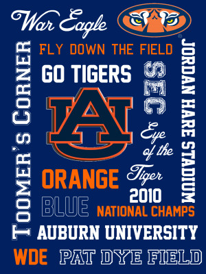 SEC College Football Printable Subway Art: Alabama, Auburn, Florida ...