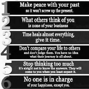 Make peace with your past . . .