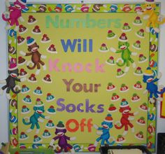 Sock Monkey Numbers Bulletin Board More