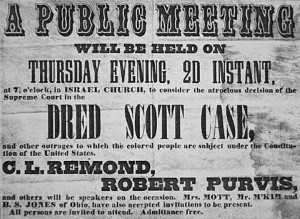 poster stating the dred scott case