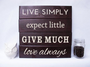Live Simply Wall Art Wood Sign Sayings by ElegantSigns on Etsy, $39.99