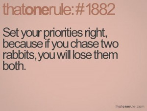 Set your priorities right!