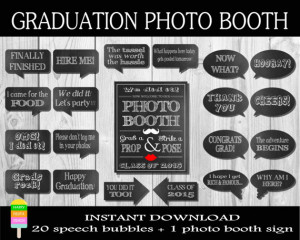 Graduation Photo Booth Props – 20 Speech Bubbles And 1 Photo Booth ...