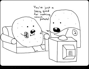 Cartoon Couch Potato Exercise