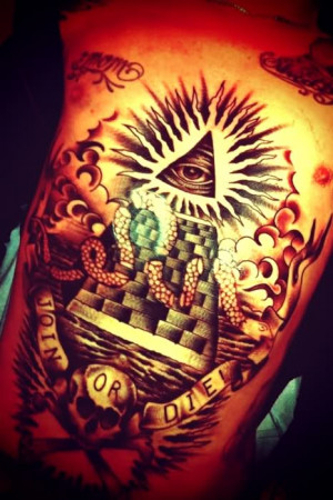 Joel Madden Stomach tattoo..