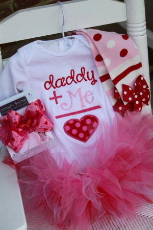 Baby Girl Valentine Tutu Outfit Daddy's by DarlingLittleBowShop