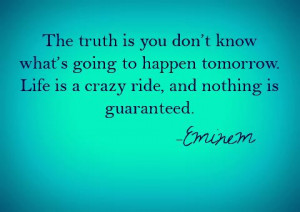 Nothing Is Guaranteed Eminem Quote