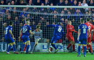 ... Liverpool during the FA Cup 3rd Round match at the Kingsmeadow Stadium
