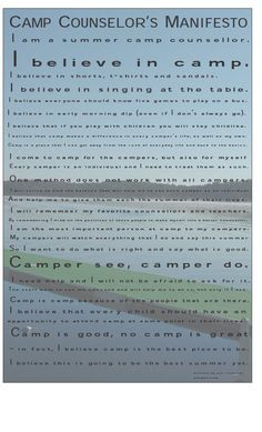 Camp- flags, songs, and vespers- camp quotes