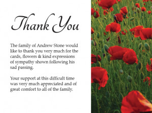 thank you cards after funeral