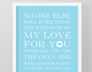 ... art, baby quotes, gift for new parents, blue kids quote print