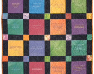 Comfort quilt. Throw quilt with ins pirational quotes or personal ...