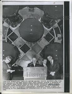 1966 Press Photo Ludwig Erhard Kennedy Space Center Lyndon Johnson