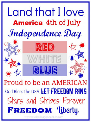 Click HERE for the 4th of July Printable - (8x10)