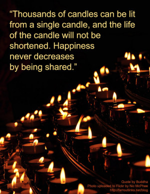 Happiness Buddha Candle Quote