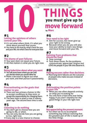 10 Things to Give Up to Move Forward - Steven Covey